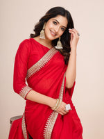 Thumbnail for kasee Embroidered Pure Silk Ready to Wear Saree - Distacart