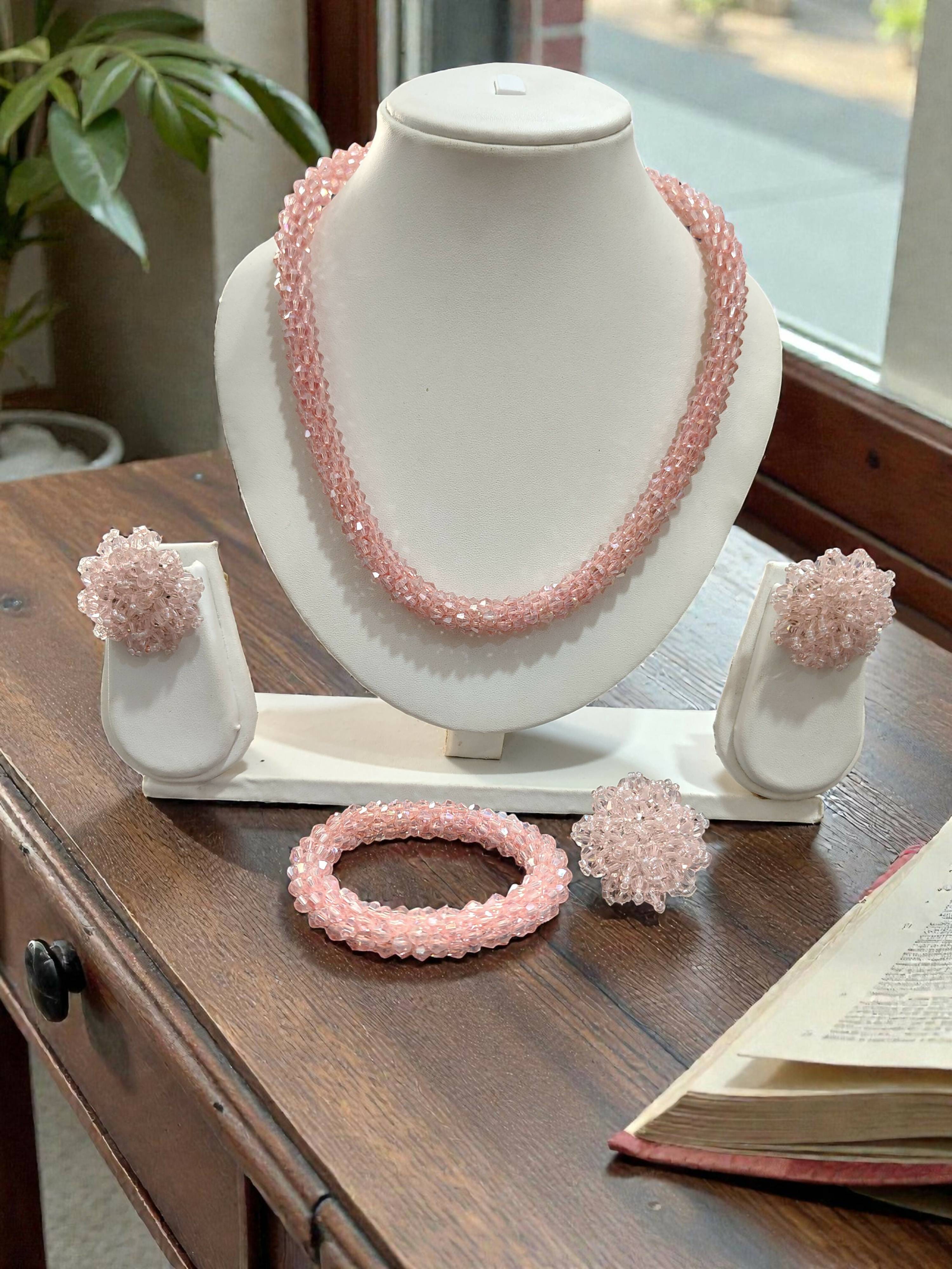 Inhanns Rangshine 4-In-1 Crystal Glam Set - Handmade - Baby Pink - Distacart