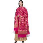 Thumbnail for A R Silk VNS Jaal Fancy Dupatta Color Rani Dupatta or Chunni