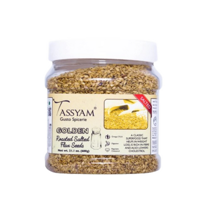 Tassyam Organics Roasted Salted Golden Flax Seed - Distacart