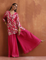 Thumbnail for trueBrowns Pink Metallic Sharara Set