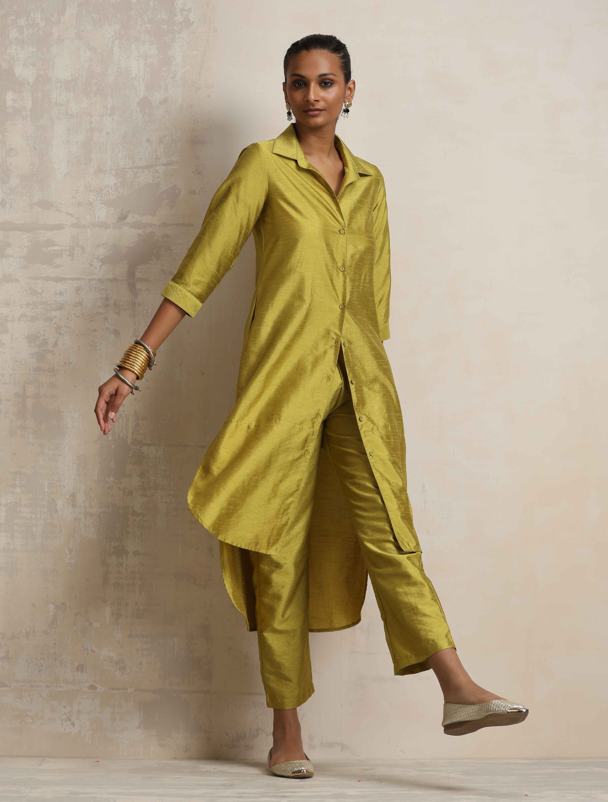 trueBrowns Green Shirt Kurta Set - Distacart