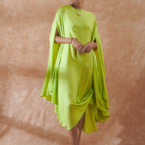 InWeave Lime Green Rayon Cowel Style Kaftan - Distacart