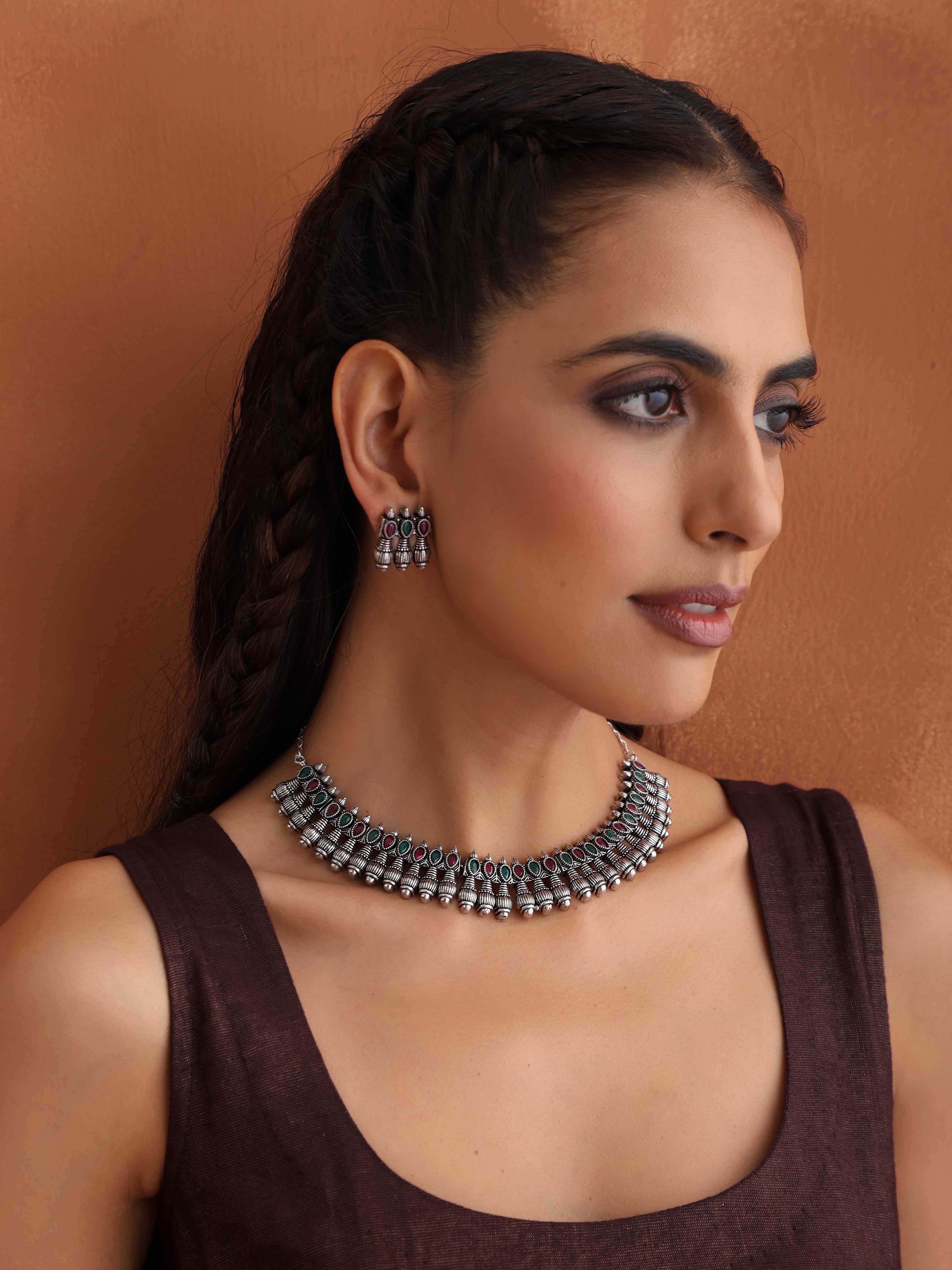 trueBrowns Silver Tone Necklace Set - Distacart