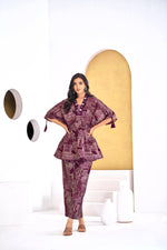 Thumbnail for BulBul Hetal Wine Co-Ord Set