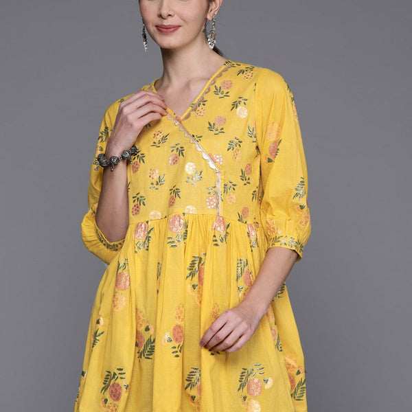 Ahalyaa Floral Printed Embellished Tunic - Distacart