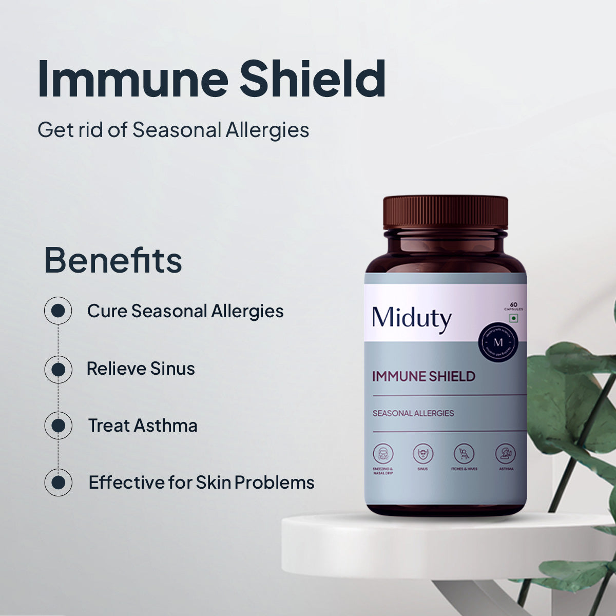Miduty by Palak Notes Immune Shield Seasonal Allergies Capsules - Distacart