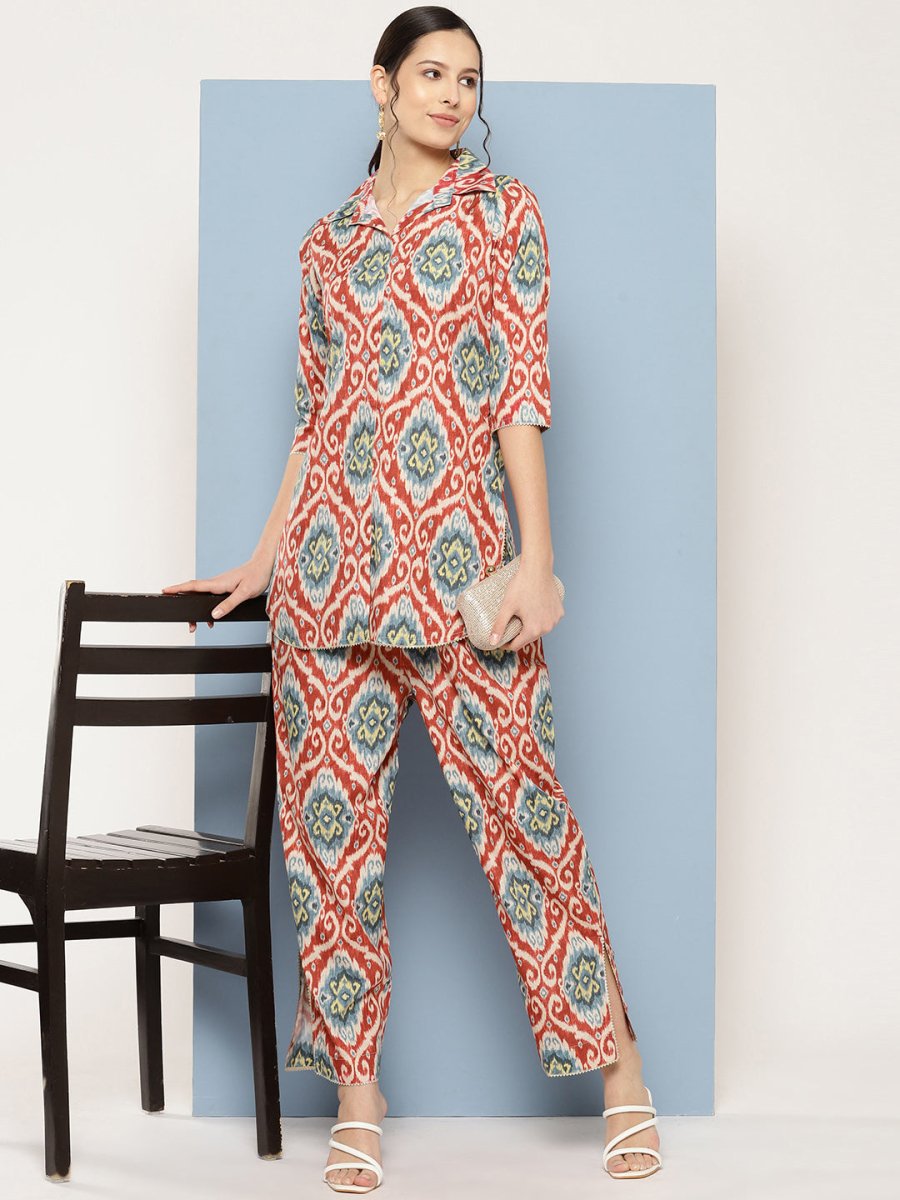 Ahalyaa Printed Ethnic Co-Ords - Distacart