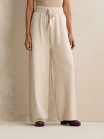 Thumbnail for trueBrowns Ivory Woollen Flared Pants