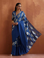 Thumbnail for trueBrowns Blue Metallic Ready To Wear Saree