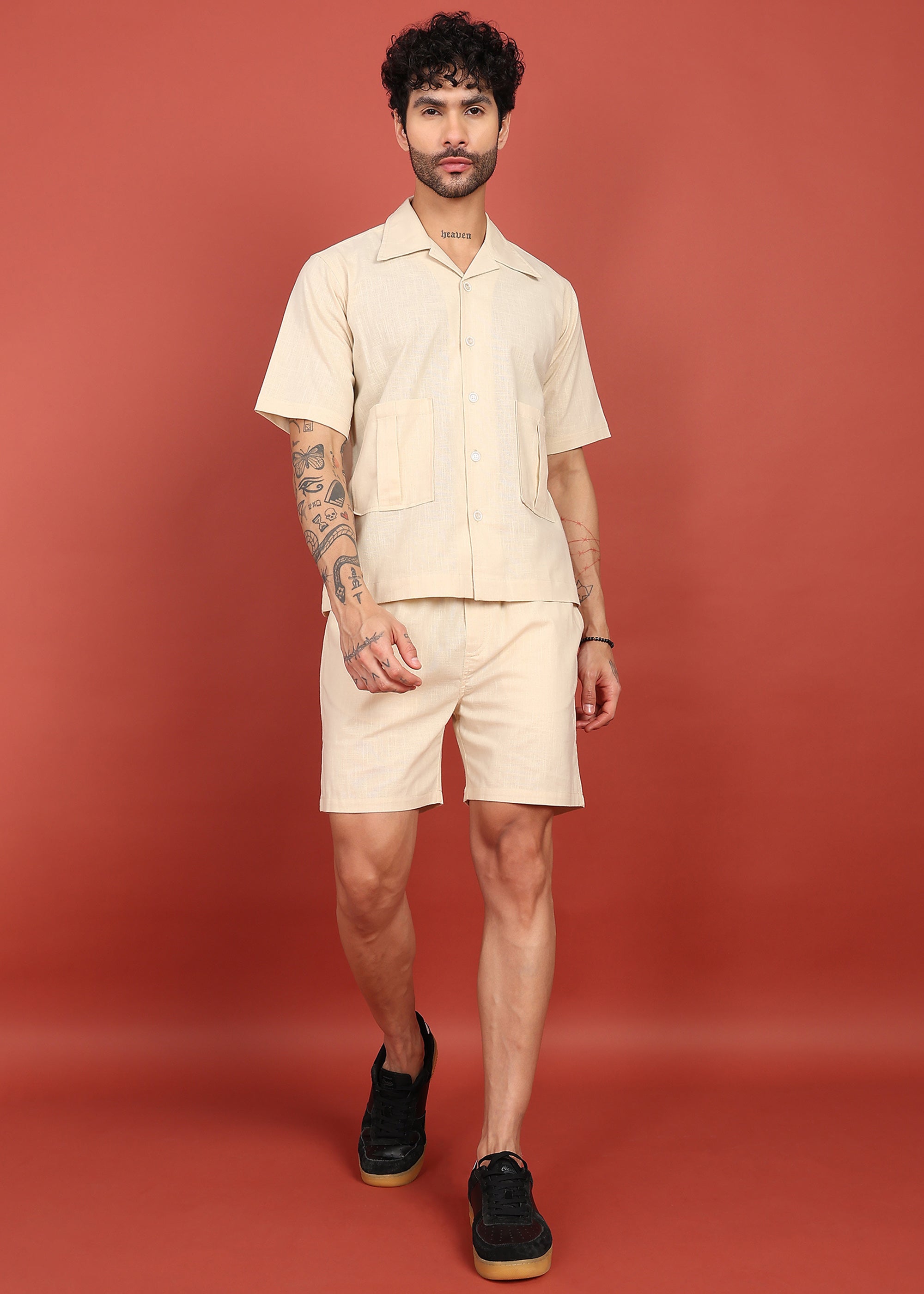 Fabmade The Life Co2. Cotton Linen Relaxed Shirt & Shorts - Distacart