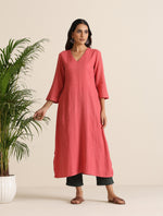 Thumbnail for trueBrowns Coral Cotton Dobby Kurta Set