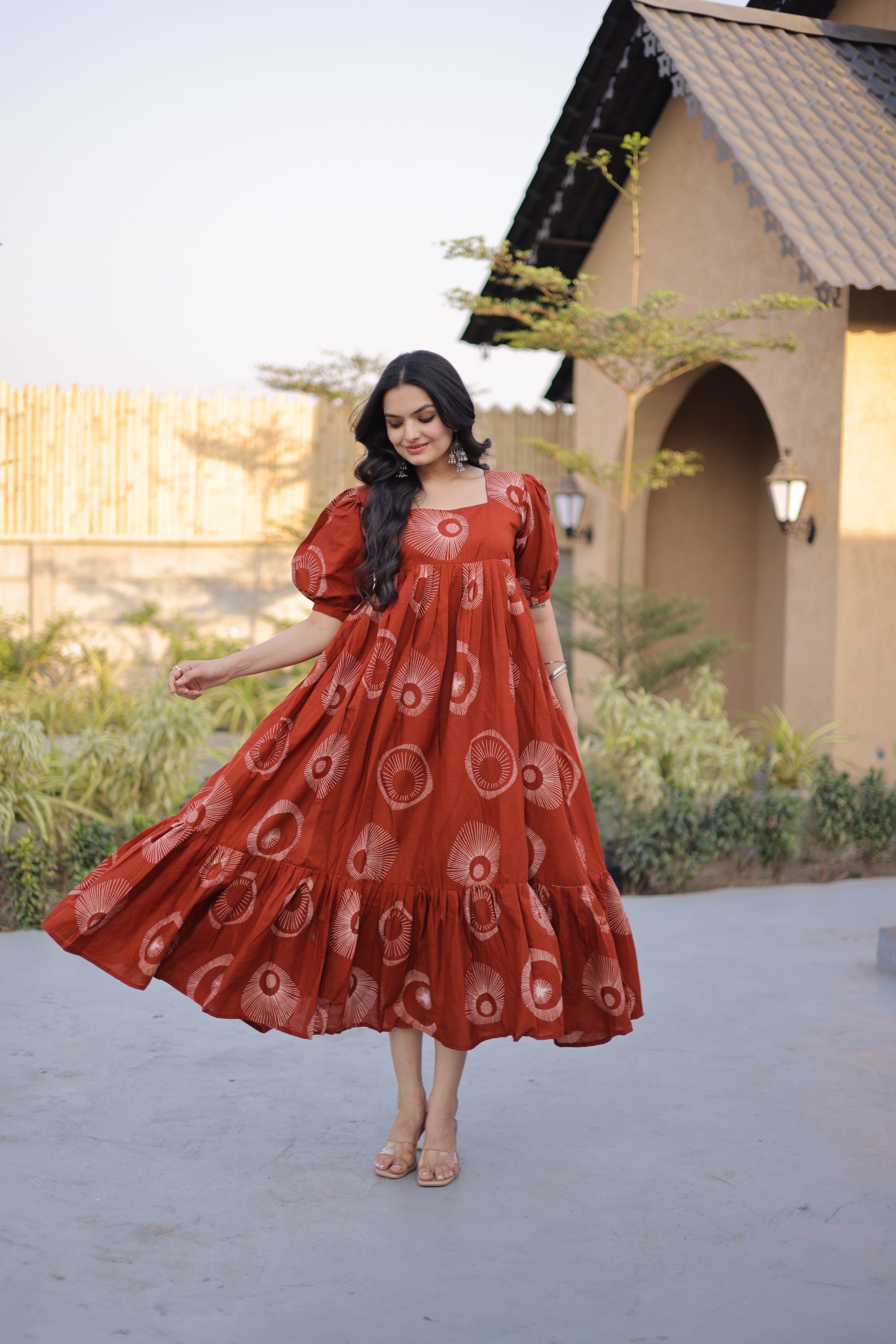 Anaita Orange Cotton Readymade Kurti with Printed Work - Dista