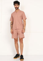 Thumbnail for Fabmade Men’S Peach Linen Co-Ord Set - Distacart