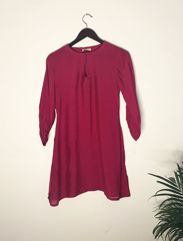 trueBrowns Pink Solid Muslin Top