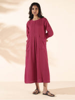 Thumbnail for trueBrowns Carrot Cotton Dobby Pocket Dress - Distacart