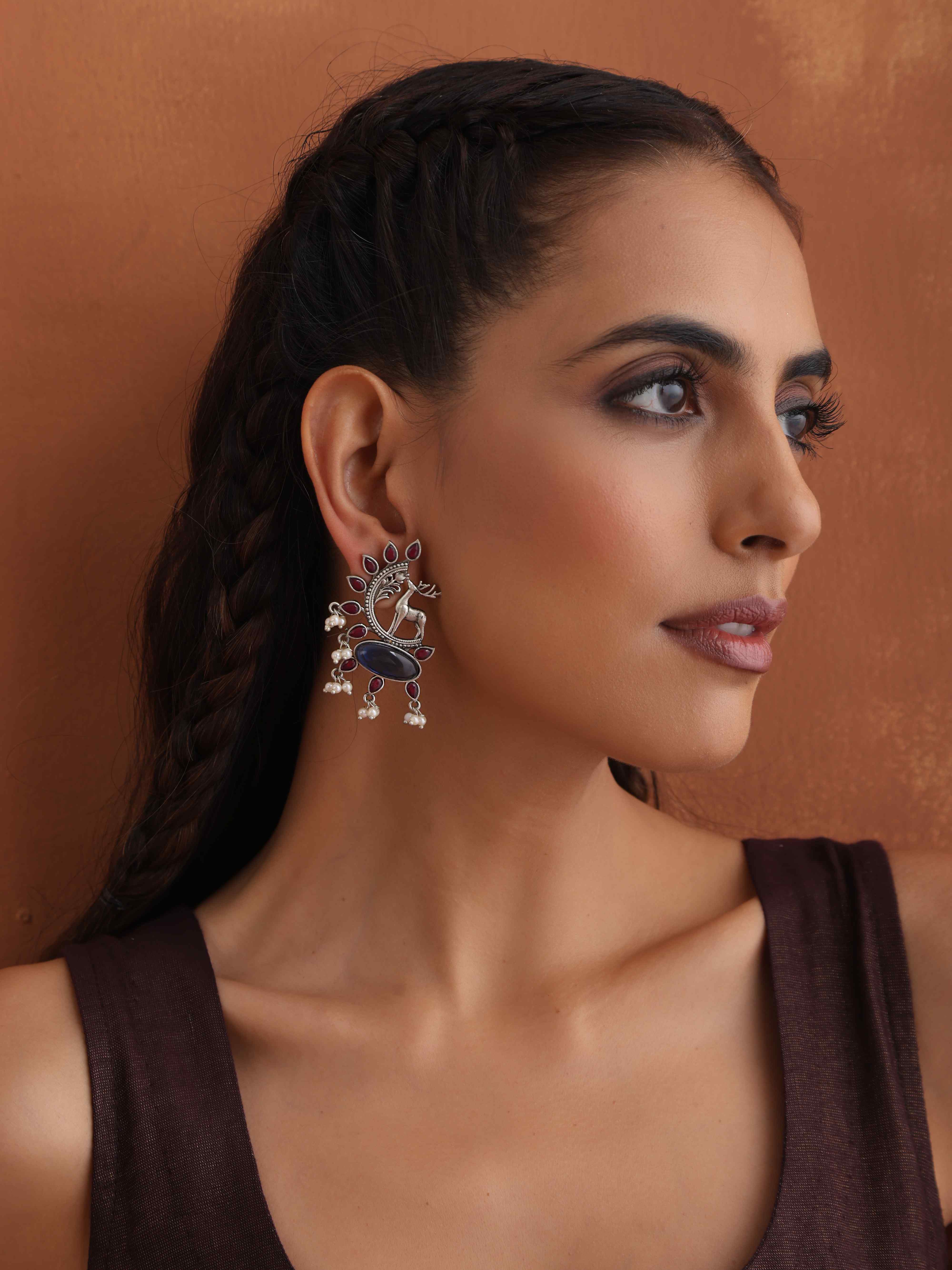 trueBrowns Silver Tone Pearl Drop Earrings - Distacart