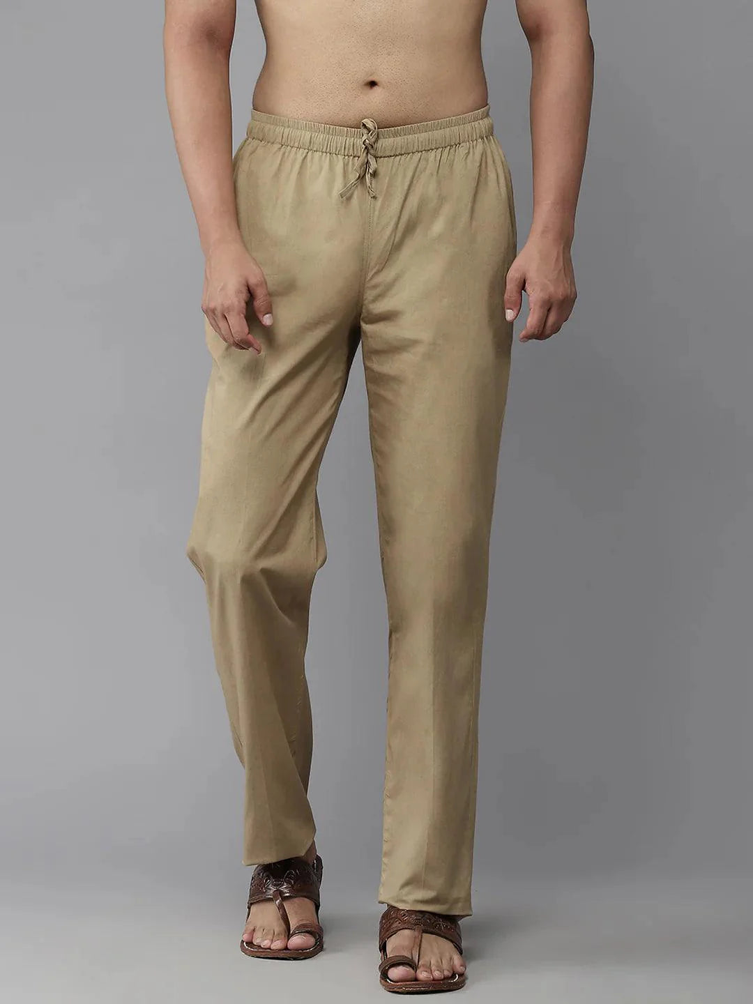Fabmade Men's Khaki Cotton Pyjama