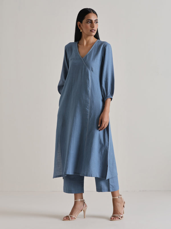 trueBrowns Light Blue Kurta Pant Set - Distacart