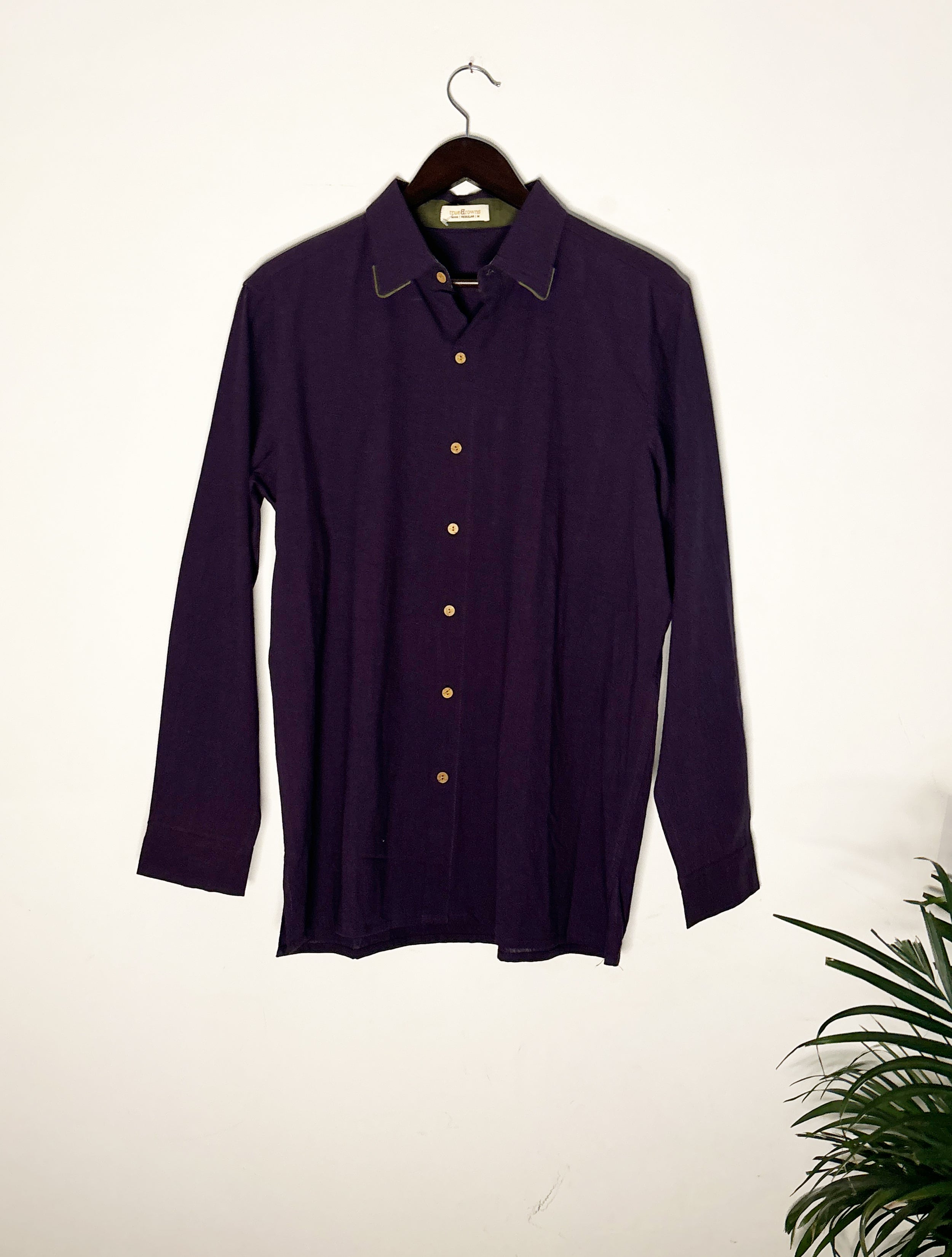 trueBrowns Purple Slub Men's Shirt - Distacart