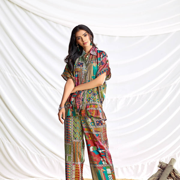 BulBul Kate Beige Chanderi Co-Ord Set