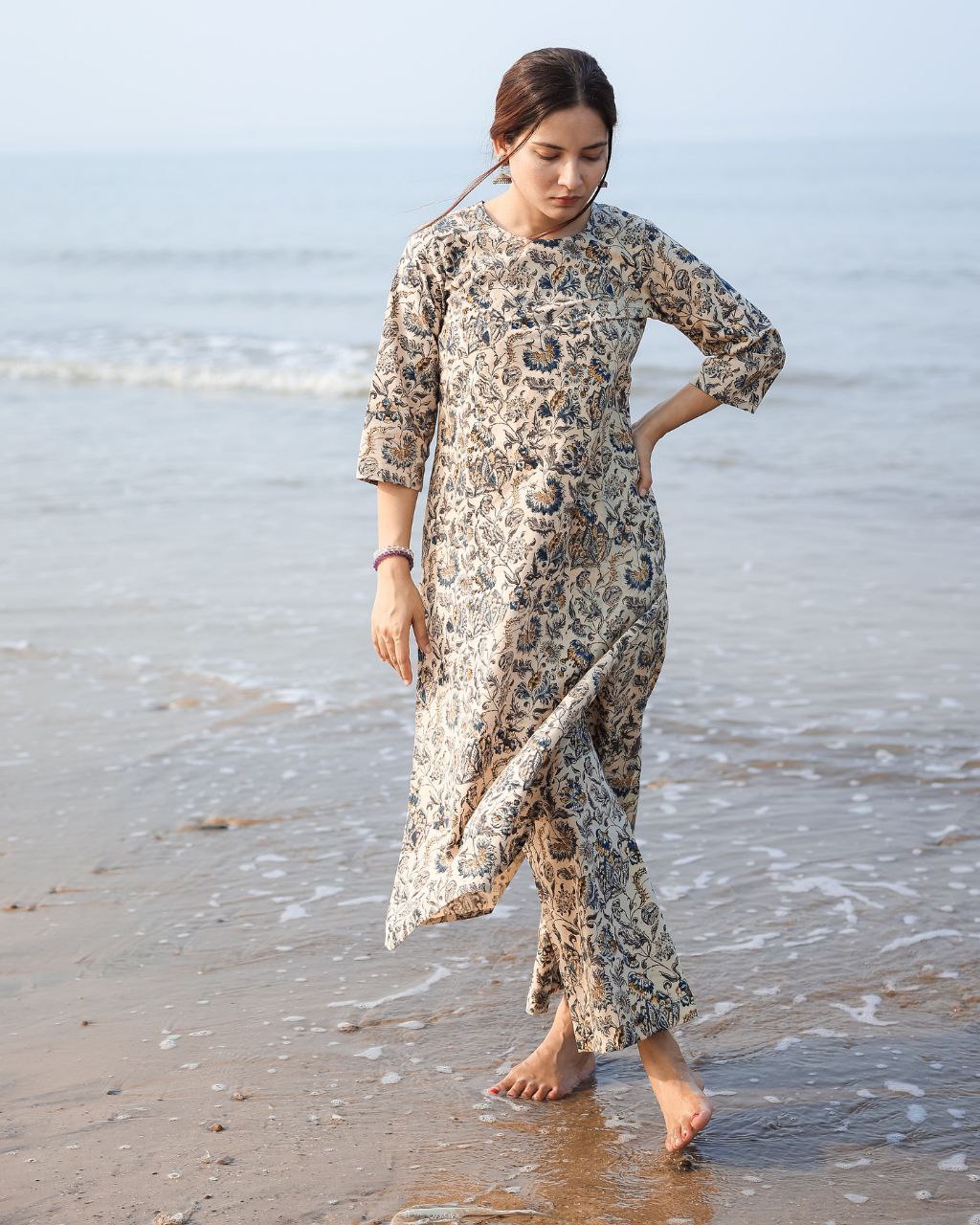 NOZ2TOZ Women's Stylish Rayon Knee Length Floral Printed Kurti - Distacart