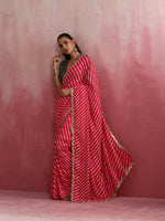 Thumbnail for trueBrowns Pink Muslin Silk Saree - Distacart