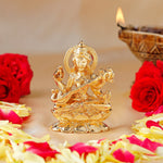 Thumbnail for Estele Gold-Polished Goddess of Knowledge Sarasavti Ma Idol for Pooja & Car decor