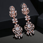 Thumbnail for Estele Rose Gold-Polished CZ Magnificent Drop & Dangle Earrings with White Crystals for Women - Distacart