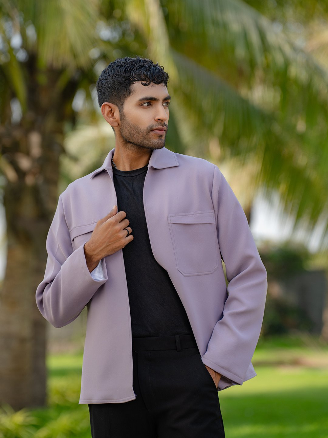 The Regal Layer Lavender Shacket by Hilo Design
