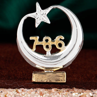 Estele Gold-Polished Spiritual 786 Chand Taara Idol for Home Decorative/ Car Dashboard - Distacart