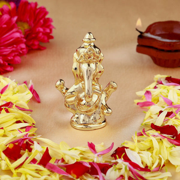 Estele Gold-Polished Spiritual Lord Ganesha Idol for Gifts & HouseWarming/Home/Office Decors - Distacart