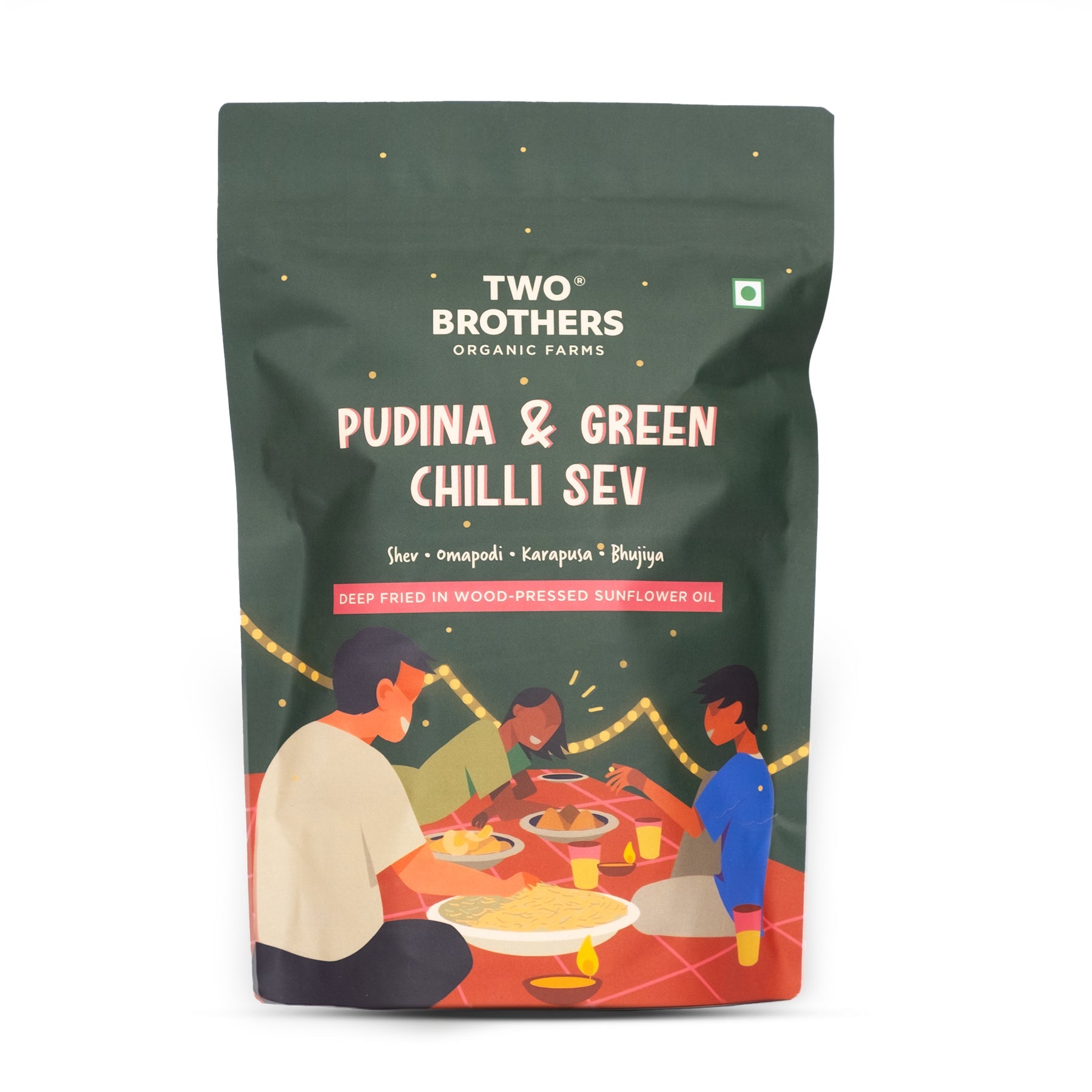 Two Brothers Organic Farms Pudina & Green Chilly Sev - Distacart