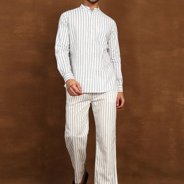 Fabmade Drift Pinstripe Linen Co-Ord Set - Distacart