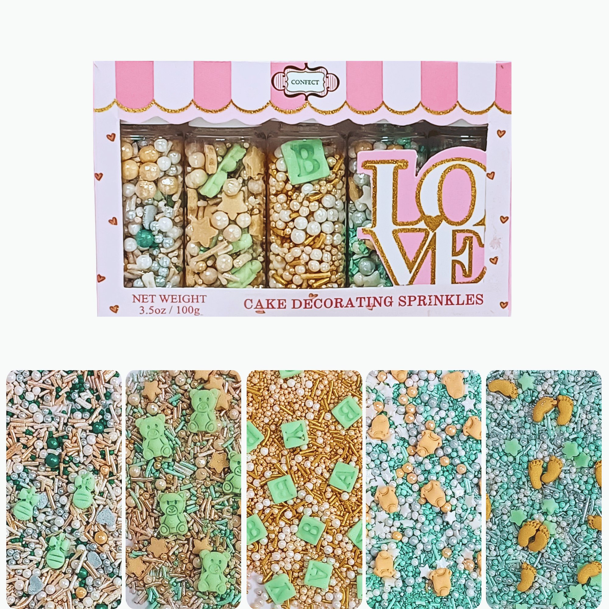 confect baby shower sprinkles birthday sprinkles gender reveal sprinkles pack of 5 baby shower 12