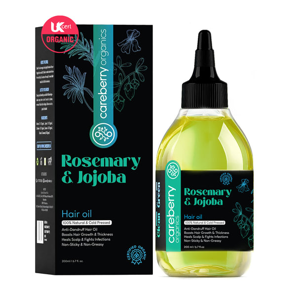 Careberry 100% Organic Rosemary & Jojoba Anti Dandruff Hair Oil - Distacart