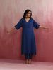 trueBrowns Blue Modal Kimono sleeve Kurta set - Distacart