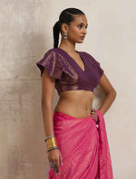 Thumbnail for trueBrowns Purple Gold Metallic Blouse - Distacart