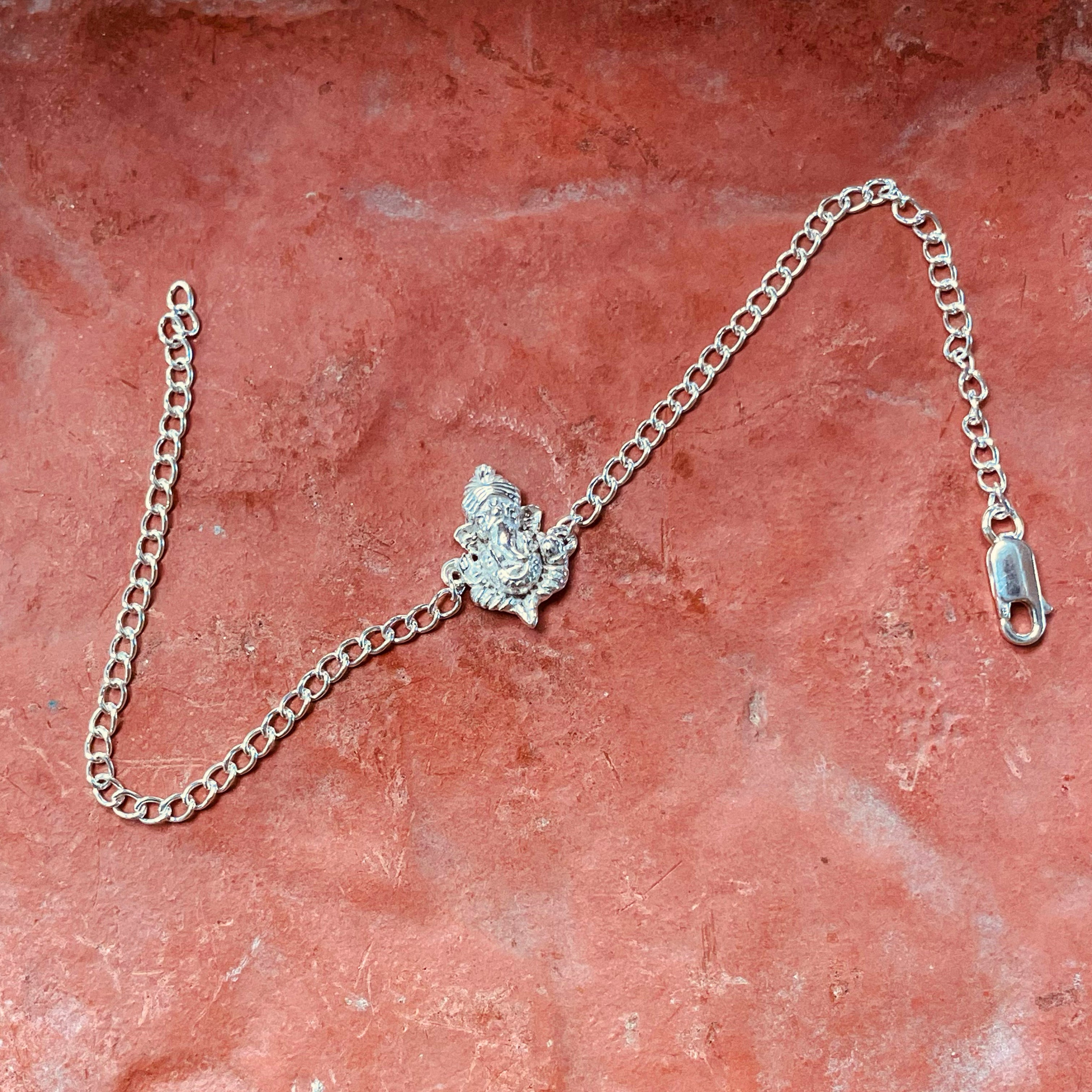 trueBrowns 925 Sterling Silver Lord Ganesh Idol Silver Chain Rakhi - Distacart