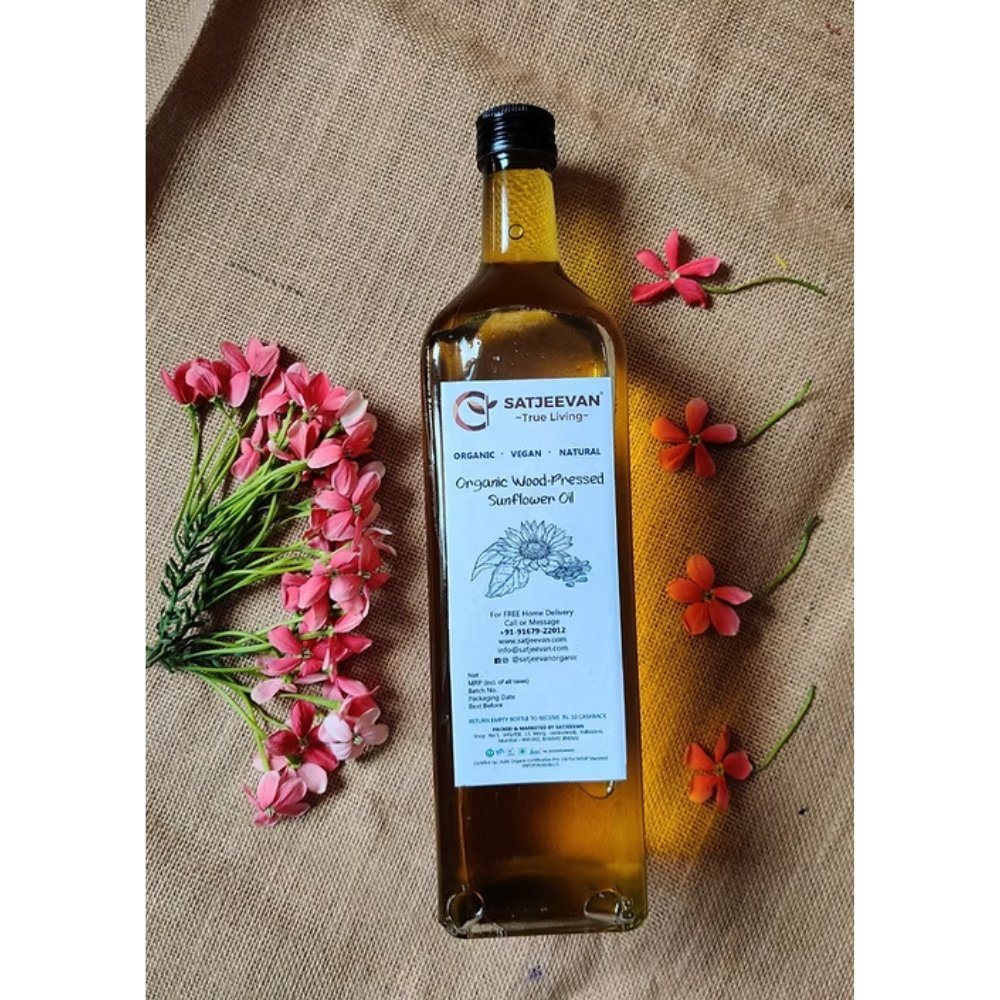 Satjeevan Organic Wood-Pressed Sunflower Oil - Distacart