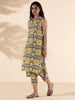 trueBrowns Yellow Cotton Ikat Sleeveless Kurta Pant Set - Distacart