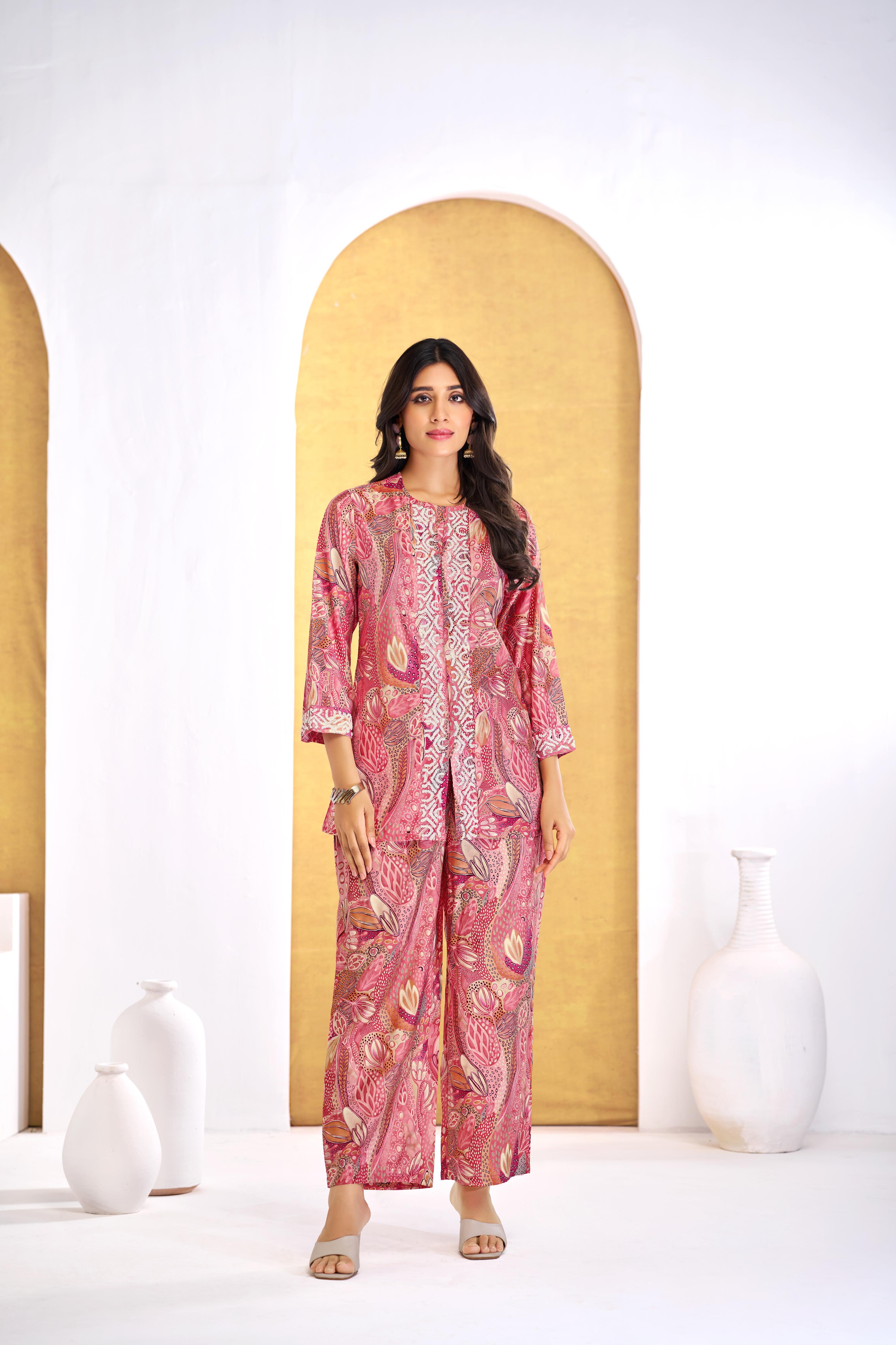 BulBul Saumya Rust Chanderi Co-Ord Set