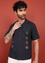 Thumbnail for Fabmade Midnight Bloom Printed Shirt - Distacart