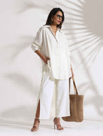 Thumbnail for trueBrowns White Cotton Check Shirt Co-ord Set