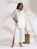trueBrowns White Cotton Check Shirt Co-ord Set - Distacart
