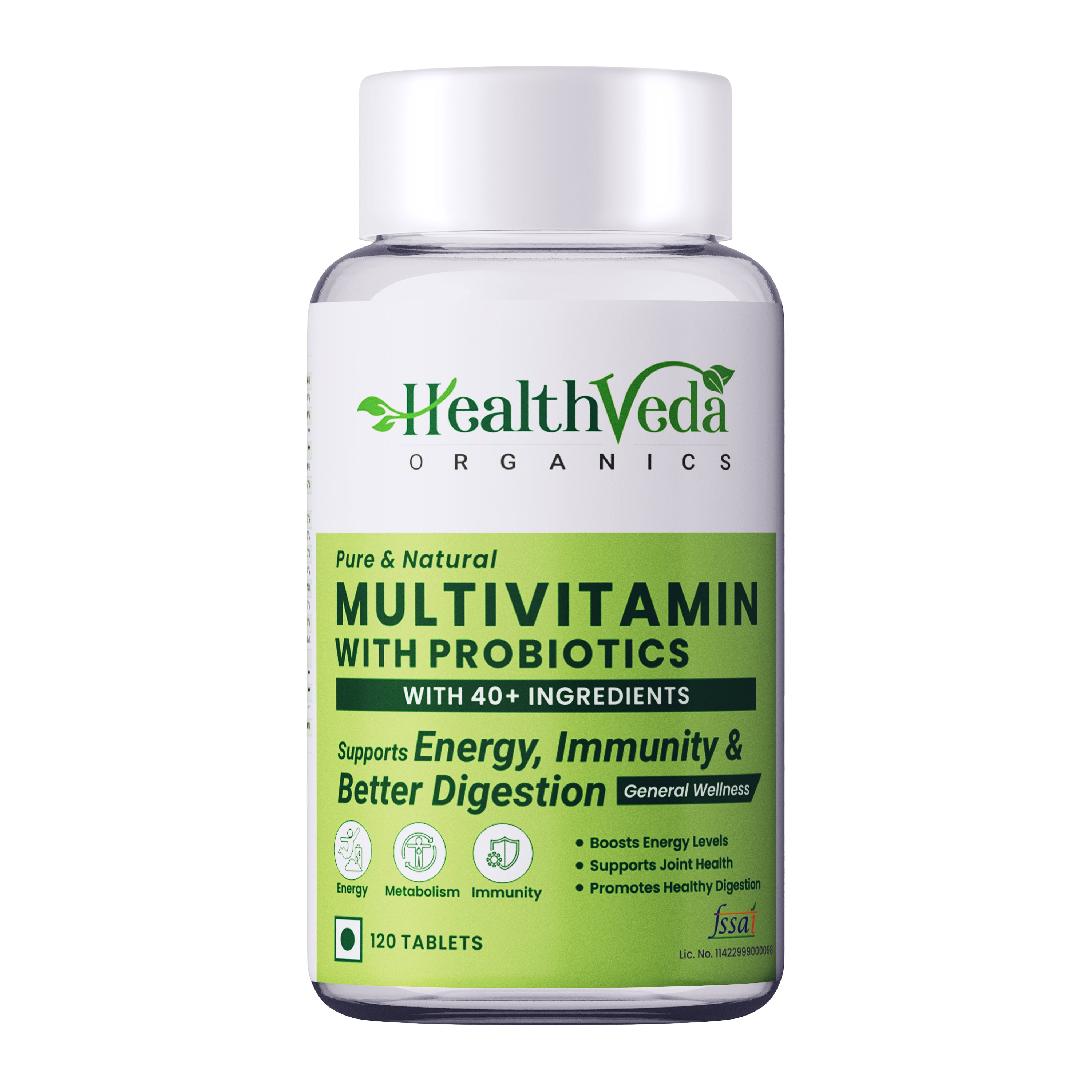 Health Veda Organics Multivitamin Tablets with Probiotics for both Men & Women - Distacart