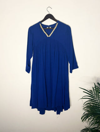 trueBrowns Blue Crinkle Top - Distacart