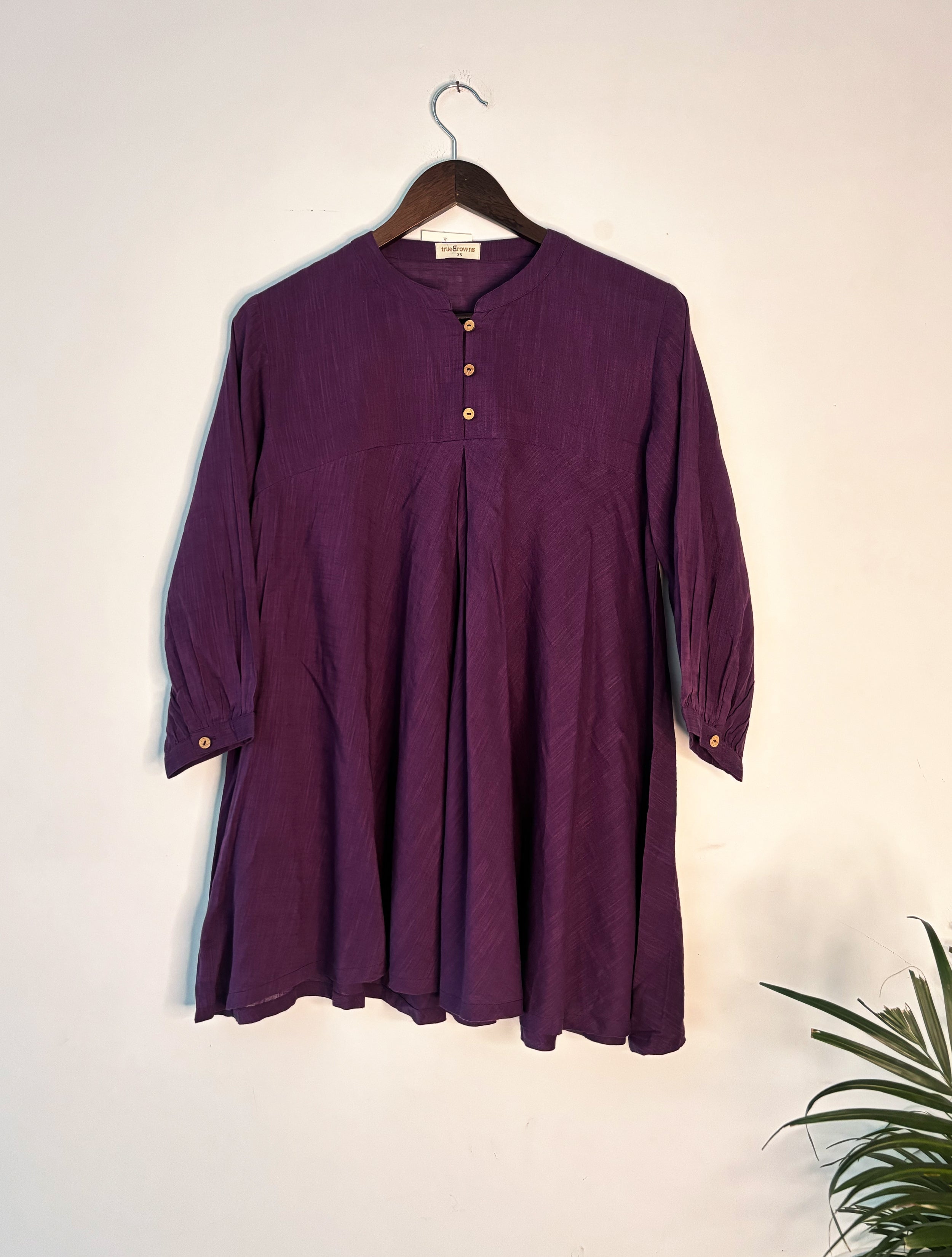 trueBrowns Purple Slub Top - Distacart