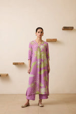 Thumbnail for NOZ2TOZ Women's Floral Printed Knee Length V Neck Kurta Set - Distacart