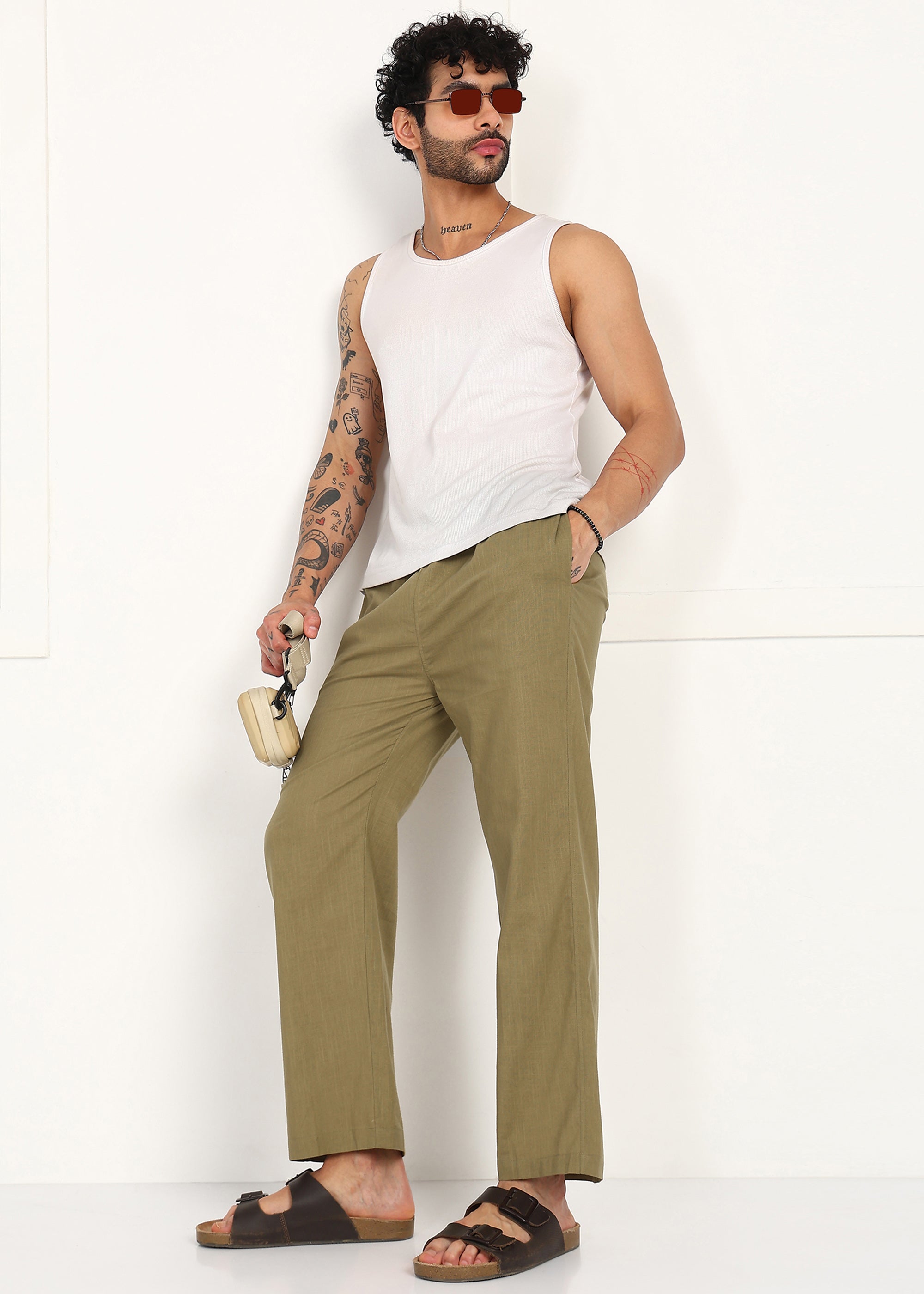 Fabmade Olive Root Linen Pyjama - Distacart